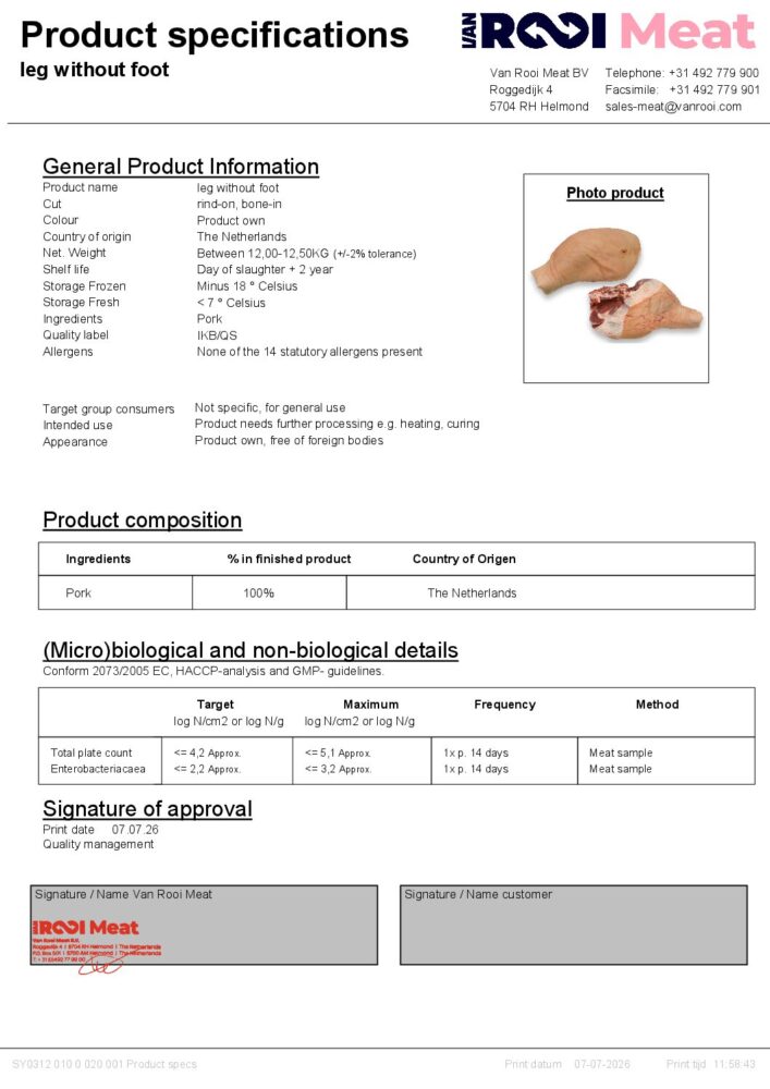 Technical Product Sheet 69318